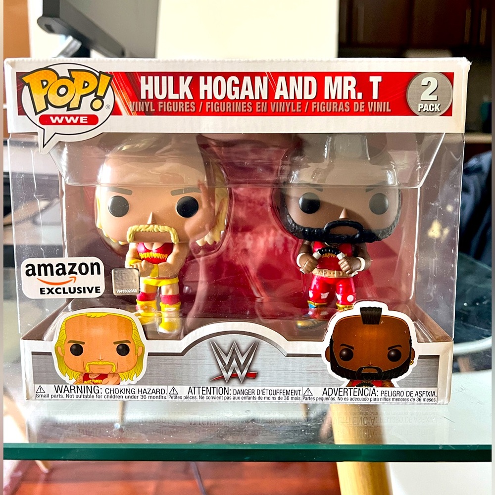 Hulk Hogan and Mr T Red WWE Funko Pop Gold 2-Pack Figures